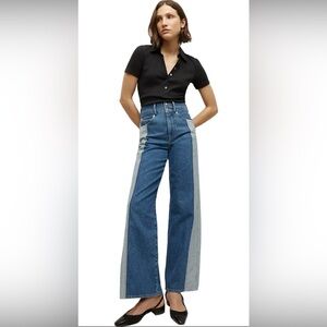 Veronica Beard Blue and Gray Flare Jeans